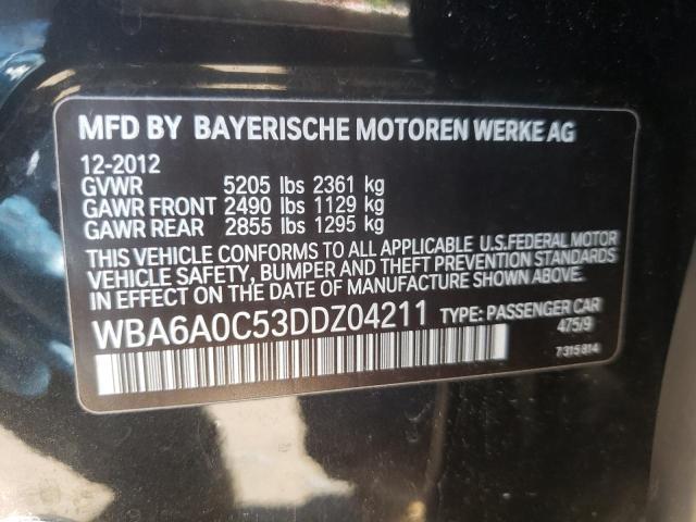 Photo 10 from auction – 2013 BMW 640 I with VIN WBA6A0C53DDZ04211