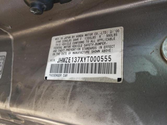 Photo 10 from auction – 2000 HONDA INSIGHT with VIN JHMZE137XYT000555