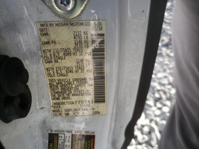 Photo 10 from auction – 2016 NISSAN FRONTIER S with VIN 1N6BD0CT2GN770343
