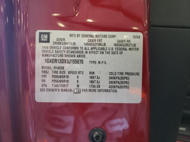 Photo 10 from auction – 2009 GMC ACADIA SLE with VIN 1GKER13DX9J155876