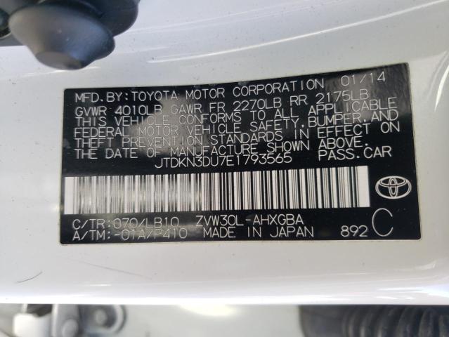 Photo 10 from auction – 2014 TOYOTA PRIUS with VIN JTDKN3DU7E1793565