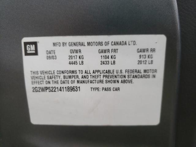 Photo 10 from auction – 2004 PONTIAC GRAND PRIX with VIN 2G2WP522141189631