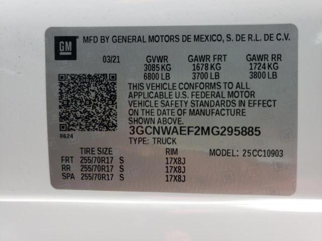 Photo 10 from auction – 2021 CHEVROLET SILVERADO with VIN 3GCNWAEF2MG295885