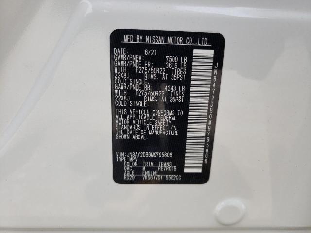 Photo 10 from auction – 2021 NISSAN ARMADA PLA with VIN JN8AY2DB6M9795808