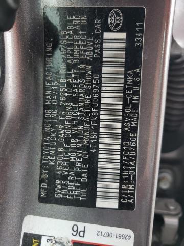 Photo 10 from auction – 2015 TOYOTA CAMRY LE with VIN 4T1BF1FK8FU069750