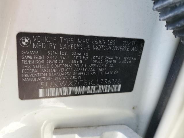 Photo 10 from auction – 2012 BMW X3 XDRIVE3 with VIN 5UXWX7C51CL736176