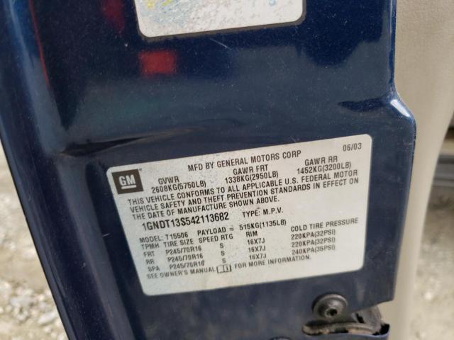 Photo 10 from auction – 2004 CHEVROLET TRAILBLAZE with VIN 1GNDT13S542113682