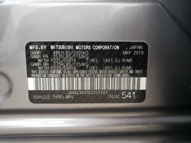 Photo 10 from auction – 2019 MITSUBISHI OUTLANDER with VIN JA4AZ3A37KZ055347