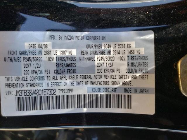 Photo 10 from auction – 2008 MAZDA CX-9 with VIN JM3TB38V480157302