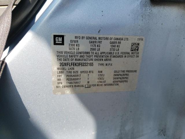 Photo 10 from auction – 2015 CHEVROLET EQUINOX LT with VIN 2GNFLFEK3F6222165