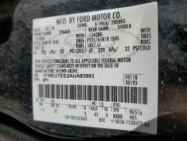 Photo 10 from auction – 2010 FORD EXPLORER E with VIN 1FMEU7EE2AUA83993