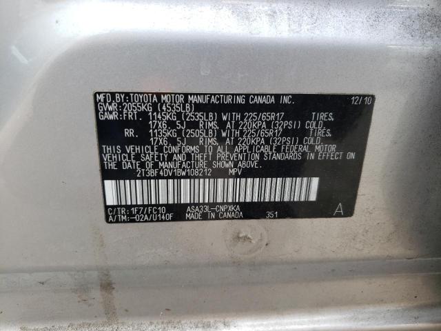 Photo 10 from auction – 2011 TOYOTA RAV4 with VIN 2T3BF4DV1BW108212