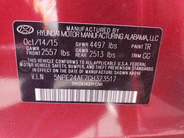 Photo 10 from auction – 2016 HYUNDAI SONATA SE with VIN 5NPE24AF7GH323517