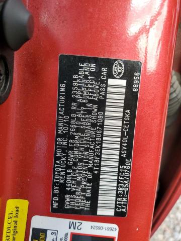 Photo 10 from auction – 2011 TOYOTA CAMRY BASE with VIN 4T1BF3EK1BU671090