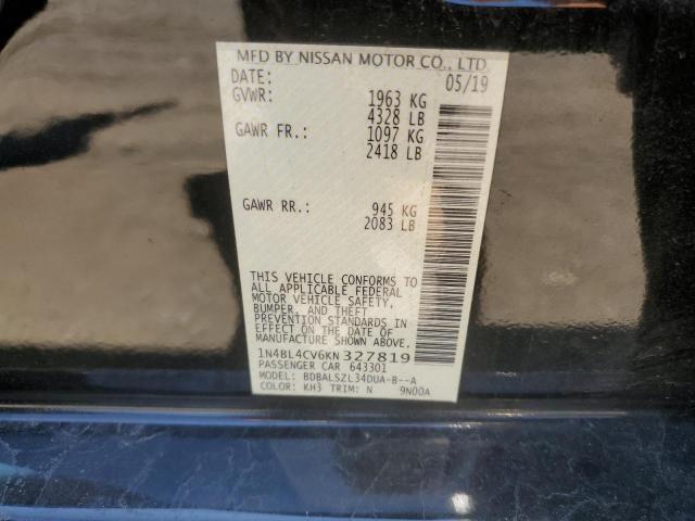 Photo 10 from auction – 2019 NISSAN ALTIMA SR with VIN 1N4BL4CV6KN327819