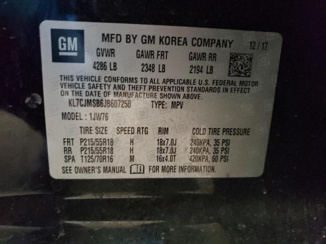 Photo 10 from auction – 2018 CHEVROLET TRAX PREMI with VIN KL7CJMSB6JB607250