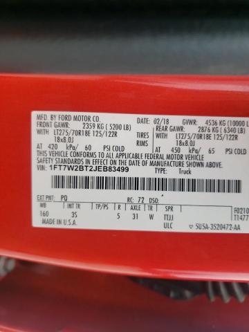 Photo 10 from auction – 2018 FORD F250 SUPER with VIN 1FT7W2BT2JEB83499