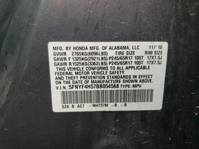 Photo 10 from auction – 2011 HONDA PILOT EXL with VIN 5FNYF4H57BB054568