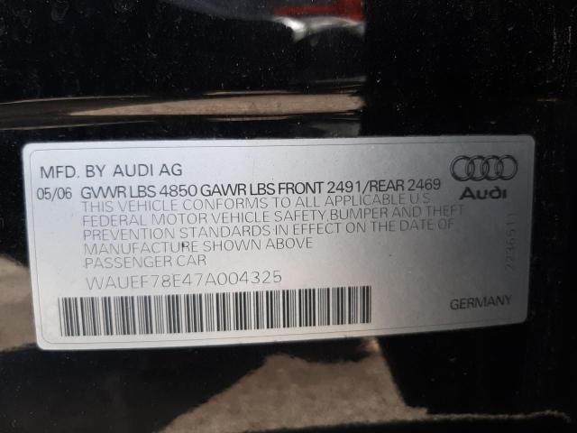 Photo 10 from auction – 2007 AUDI A4 with VIN WAUEF78E47A004325