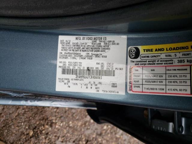 Photo 10 from auction – 2012 FORD FUSION SEL with VIN 3FAHP0JA7CR406065