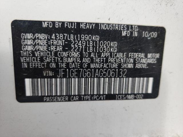 Photo 10 from auction – 2010 SUBARU IMPREZA WR with VIN JF1GE7G61AG506132