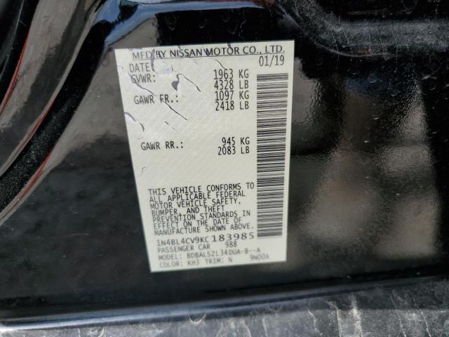 Photo 10 from auction – 2019 NISSAN ALTIMA SR with VIN 1N4BL4CV9KC183985