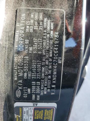 Photo 10 from auction – 2012 KIA SEDONA EX with VIN KNDMH4C70C6419784