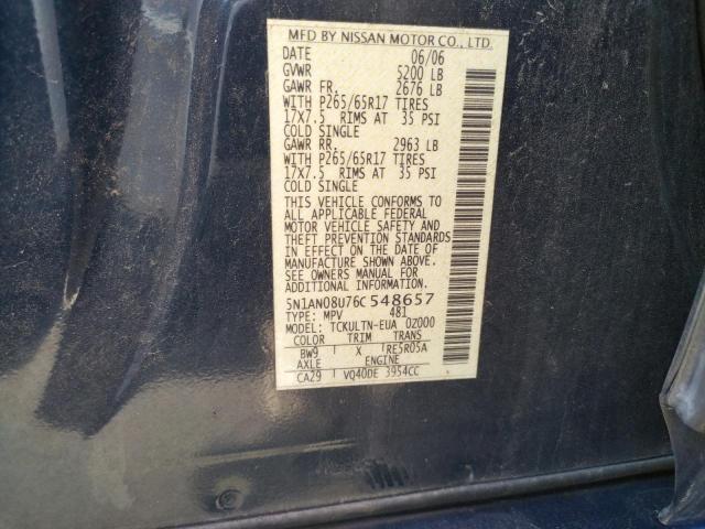Photo 10 from auction – 2006 NISSAN XTERRA OFF with VIN 5N1AN08U76C548657