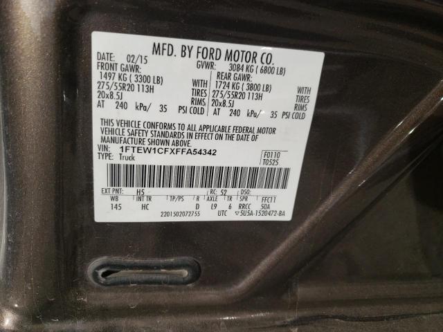 Photo 10 from auction – 2015 FORD F150 SUPER with VIN 1FTEW1CFXFFA54342