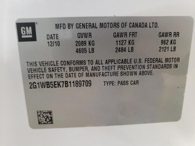 Photo 10 from auction – 2011 CHEVROLET IMPALA LT with VIN 2G1WB5EK7B1189709
