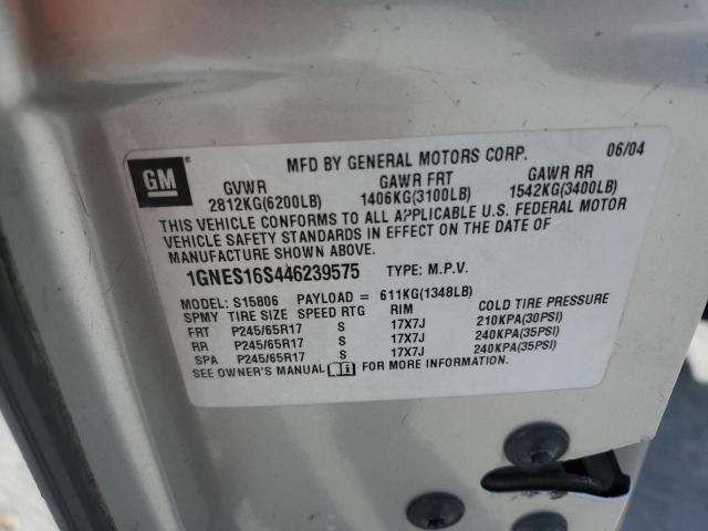 Photo 10 from auction – 2004 CHEVROLET TRAILBLAZE with VIN 1GNES16S446239575