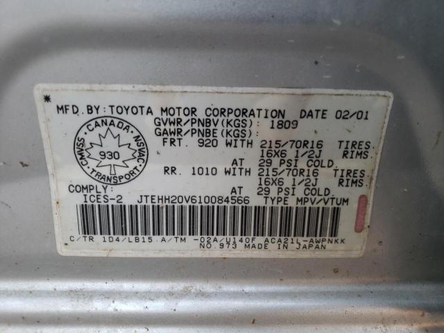 Photo 10 from auction – 2001 TOYOTA RAV4 with VIN JTEHH20V610084566