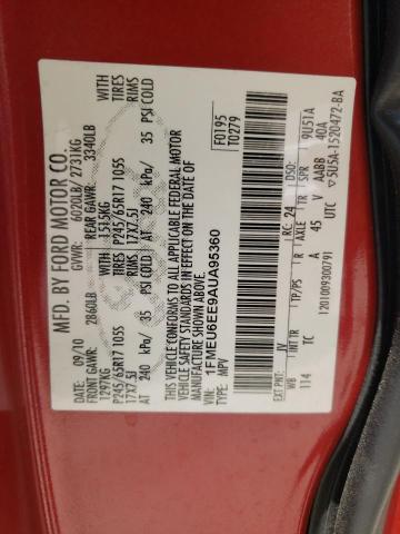 Photo 10 from auction – 2010 FORD EXPLORER E with VIN 1FMEU6EE9AUA95360