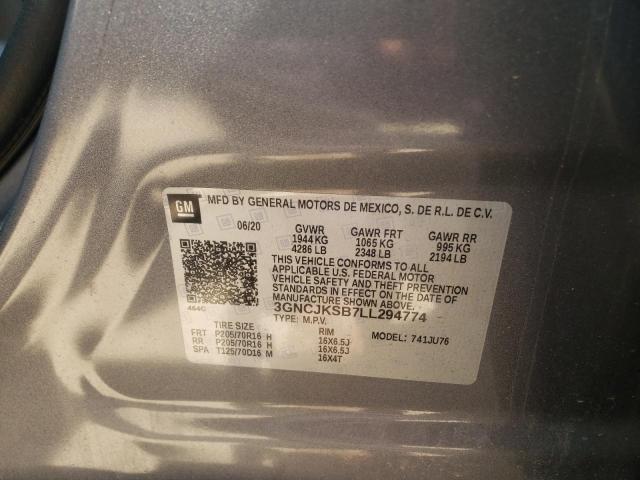 Photo 10 from auction – 2020 CHEVROLET TRAX LS with VIN 3GNCJKSB7LL294774