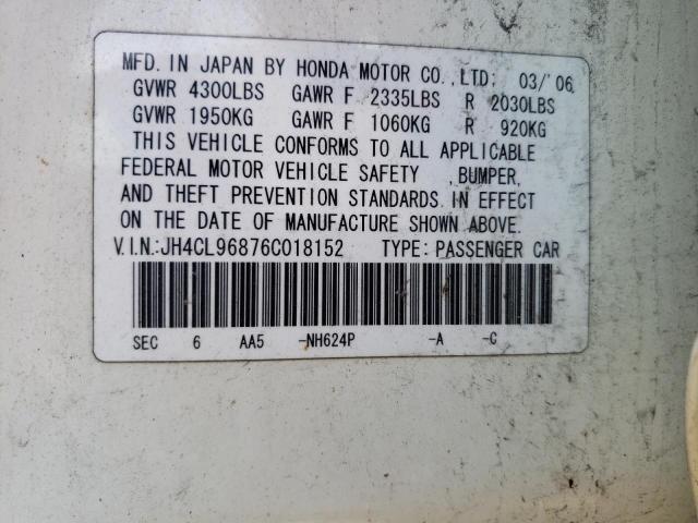 Photo 10 from auction – 2006 ACURA TSX with VIN JH4CL96876C018152