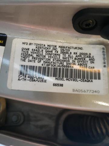 Photo 10 from auction – 2004 TOYOTA CAMRY LE with VIN 4T1BF30K14U568844