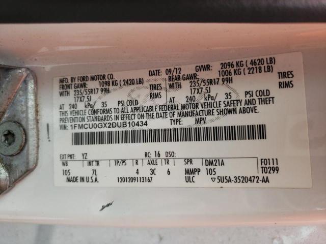 Photo 10 from auction – 2013 FORD ESCAPE SE with VIN 1FMCU0GX2DUB10434