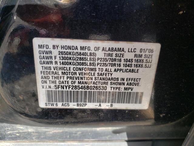 Photo 10 from auction – 2006 HONDA PILOT EX with VIN 5FNYF28546B026530