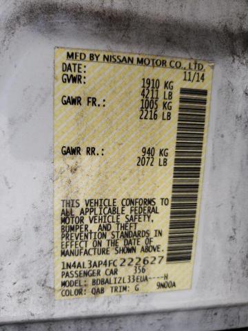 Photo 10 from auction – 2015 NISSAN ALTIMA 2.5 with VIN 1N4AL3AP4FC222627