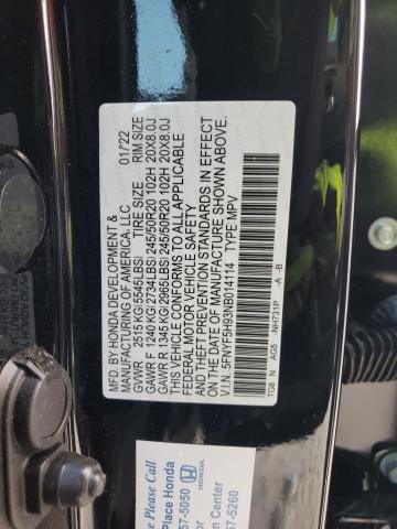 Photo 10 from auction – 2022 HONDA PILOT TOUR with VIN 5FNYF5H93NB014114