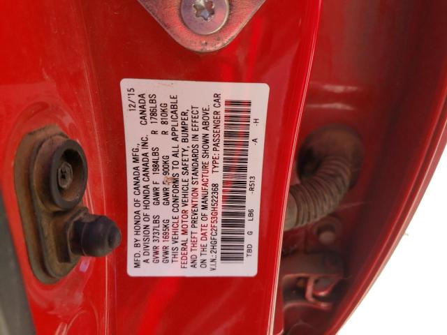 Photo 10 from auction – 2016 HONDA CIVIC LX with VIN 2HGFC2F53GH522368