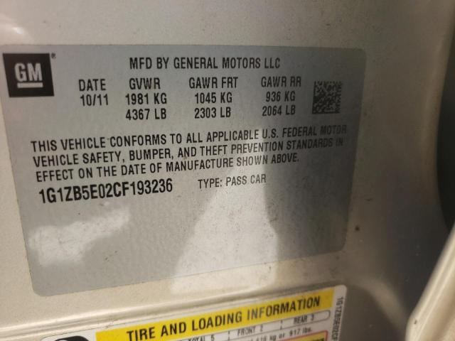 Photo 10 from auction – 2012 CHEVROLET MALIBU LS with VIN 1G1ZB5E02CF193236
