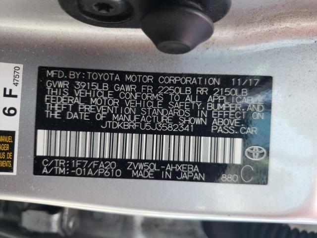 Photo 10 from auction – 2018 TOYOTA PRIUS with VIN JTDKBRFU5J3582341