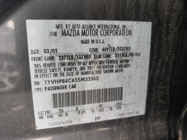 Photo 10 from auction – 2005 MAZDA 6 I with VIN 1YVHP84C655M53562
