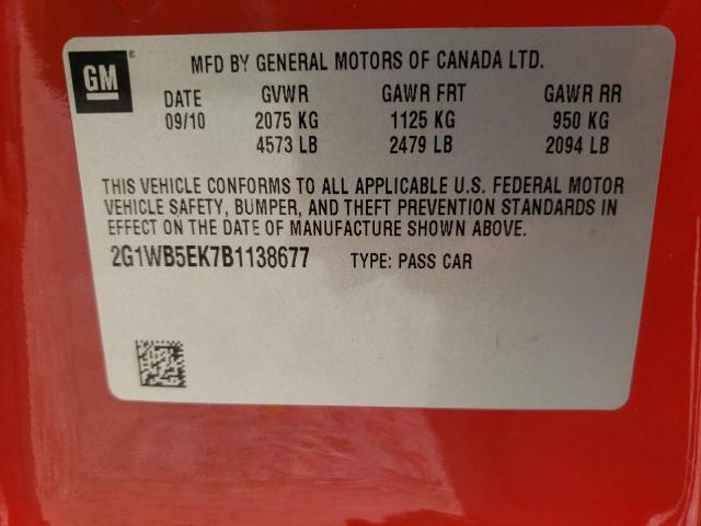 Photo 10 from auction – 2011 CHEVROLET IMPALA LT with VIN 2G1WB5EK7B1138677