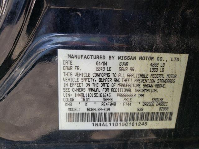 Photo 10 from auction – 2005 NISSAN ALTIMA S with VIN 1N4AL11D15C161245