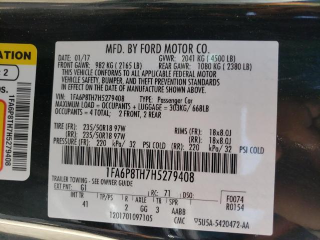 Photo 10 from auction – 2017 FORD MUSTANG with VIN 1FA6P8TH7H5279408