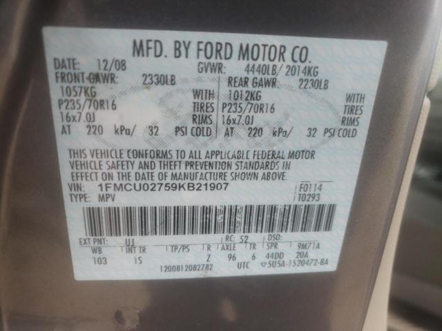 Photo 10 from auction – 2009 FORD ESCAPE XLS with VIN 1FMCU02759KB21907