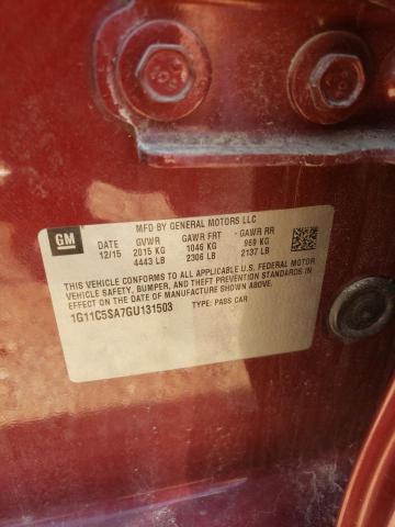 Photo 10 from auction – 2016 CHEVROLET MALIBU LIM with VIN 1G11C5SA7GU131503