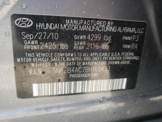 Photo 10 from auction – 2011 HYUNDAI SONATA GLS with VIN 5NPEB4AC7BH165453